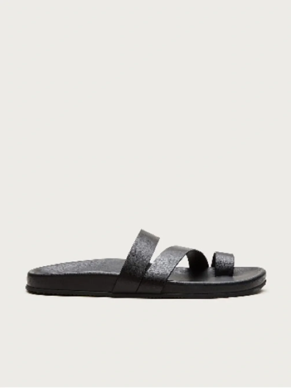 J. Crew Black Triple-Strap Slide Sandals